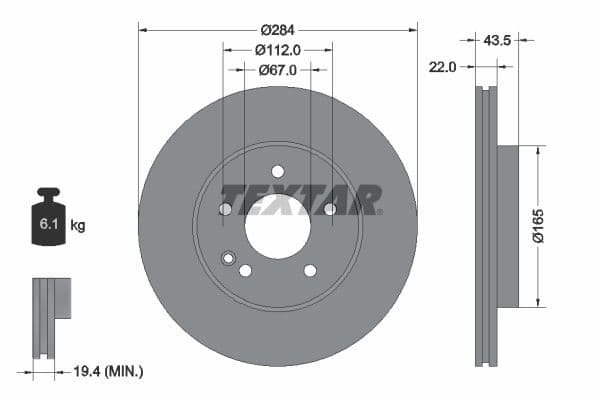 Disc frana TEXTAR PRO+ 92059405