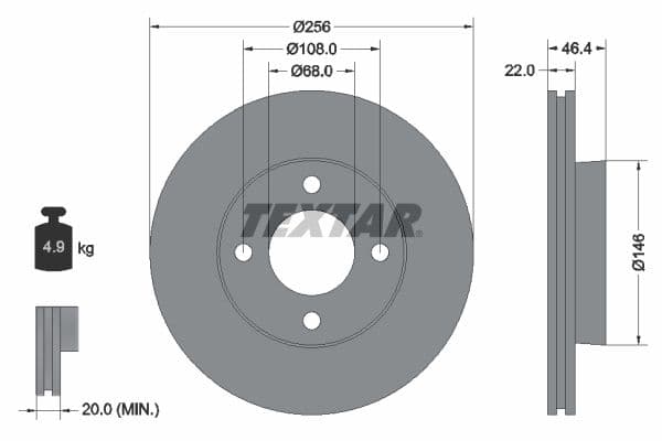 Disc frana TEXTAR 92026000