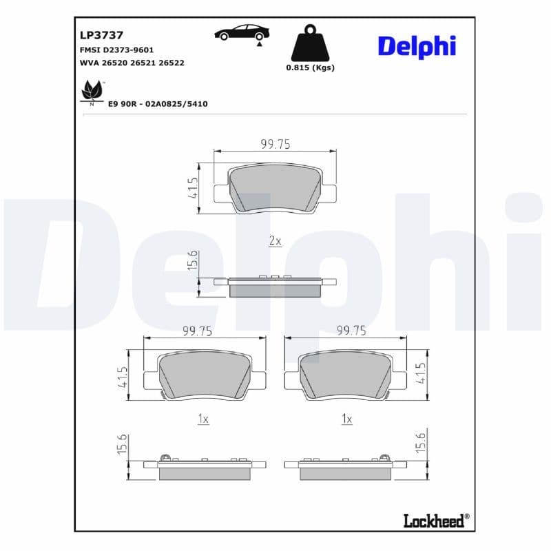 set placute frana,frana disc DELPHI LP3737