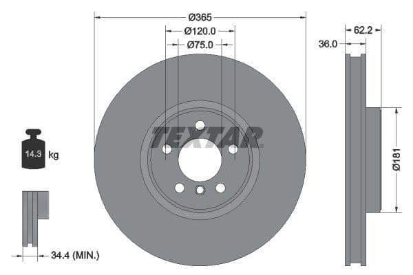 Disc frana TEXTAR PRO+ 92161005