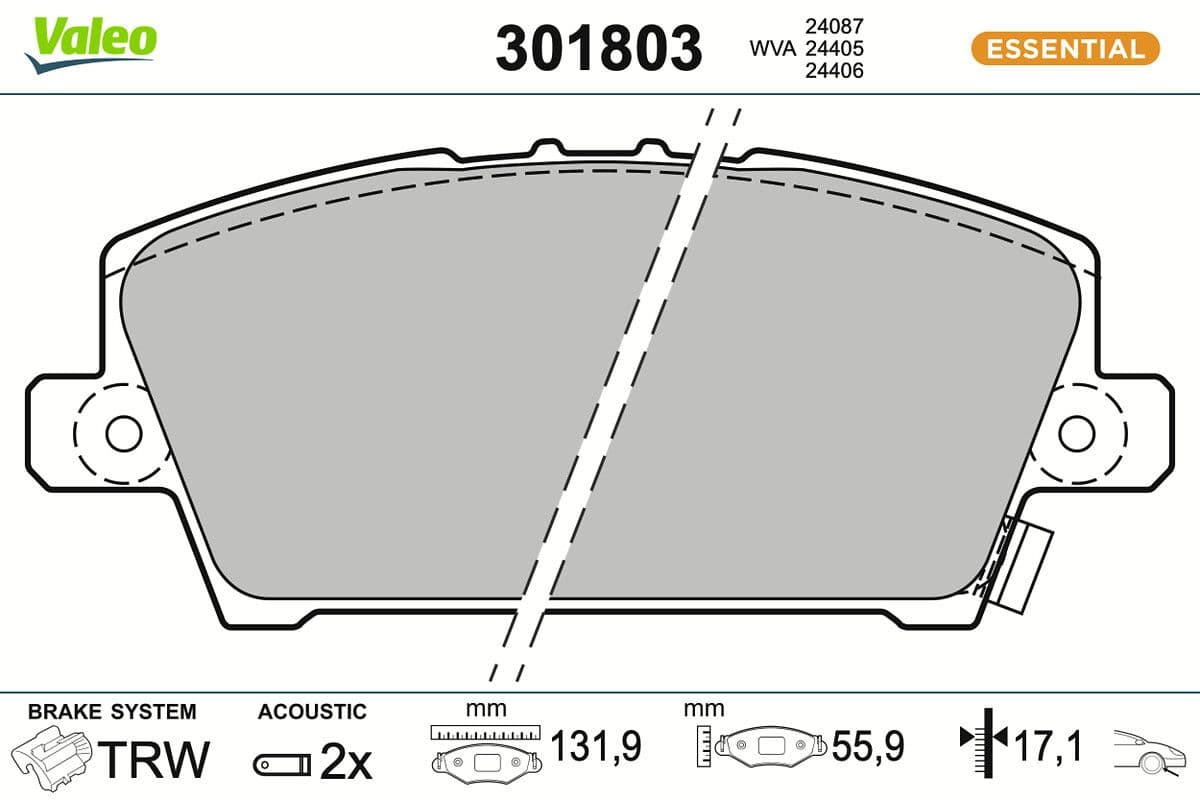 set placute frana,frana disc VALEO 301803