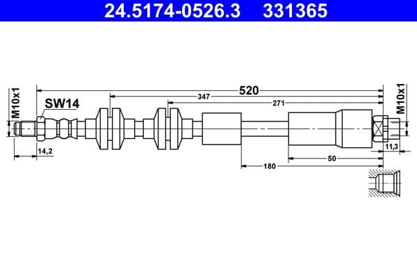 Furtun frana ATE 24.5174-0526.3