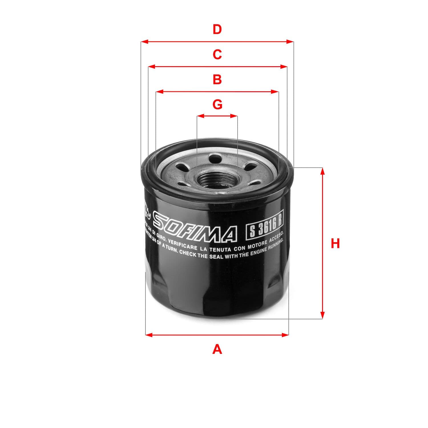 Filtru ulei SOFIMA S 3616 R
