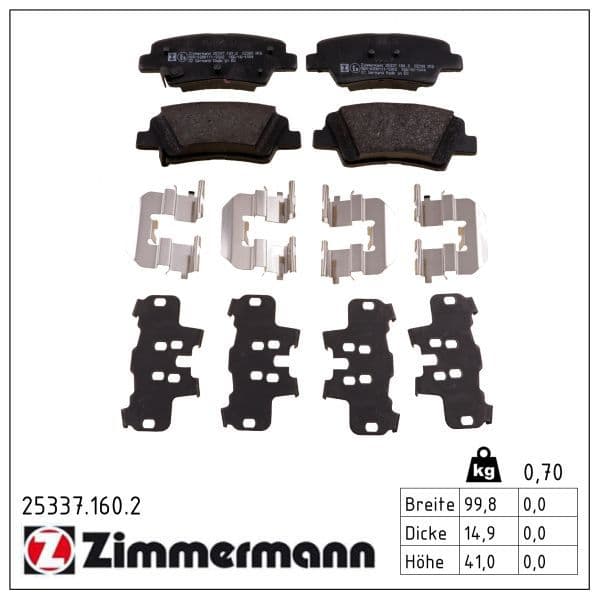 set placute frana,frana disc ZIMMERMANN 25337.160.2