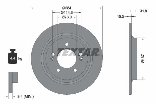 Disc frana TEXTAR PRO 92293103