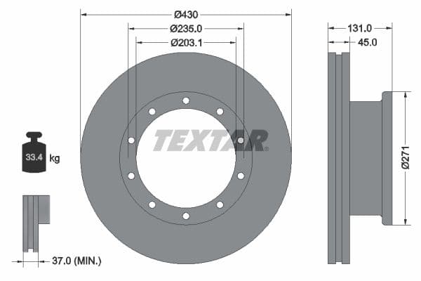 Disc frana TEXTAR 93086800