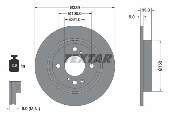 Disc frana TEXTAR PRO 92333903