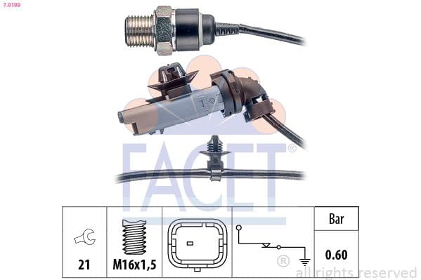 Senzor presiune ulei FACET Made in Italy - OE Equivalent 7.0199