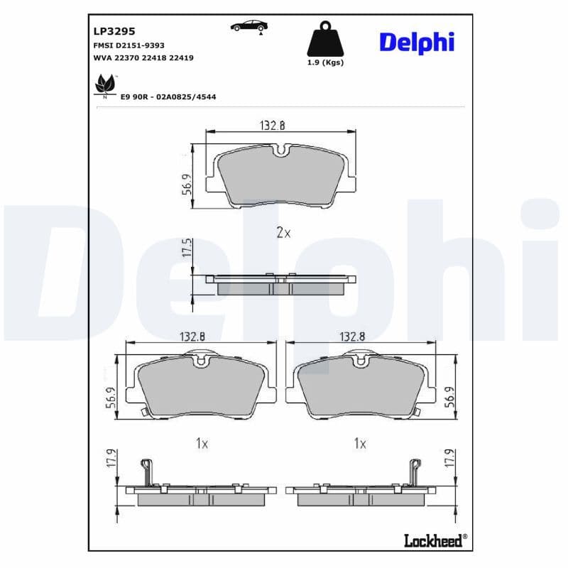 set placute frana,frana disc DELPHI LP3295