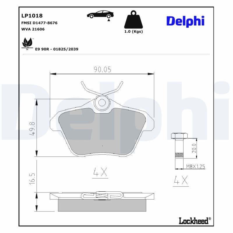 set placute frana,frana disc DELPHI LP1018