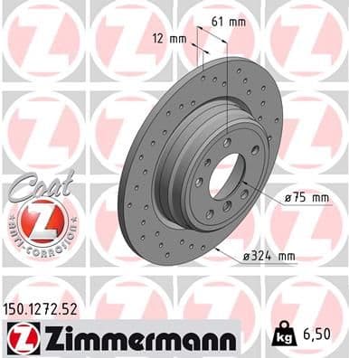 Disc frana ZIMMERMANN 150.1272.52