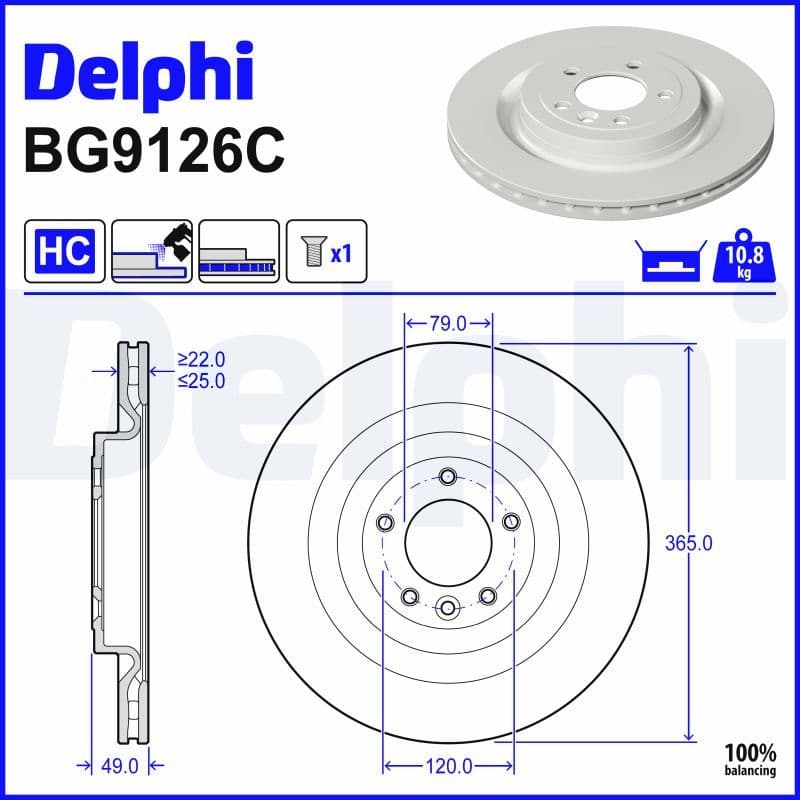 Disc frana DELPHI BG9126C