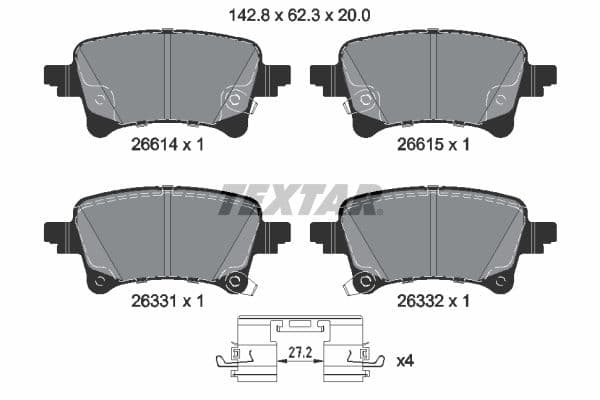 set placute frana,frana disc TEXTAR 2661401