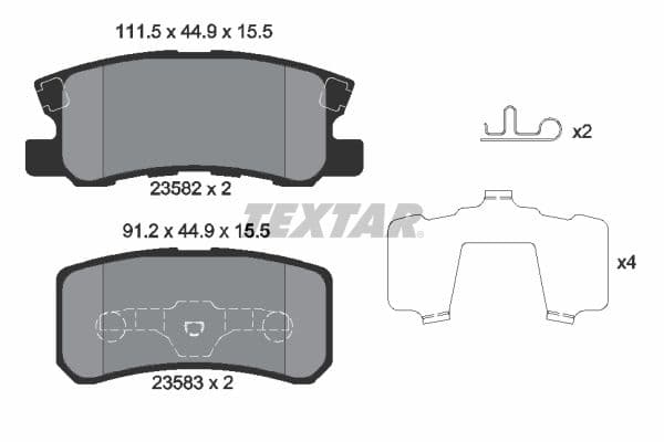 set placute frana,frana disc TEXTAR 2358202