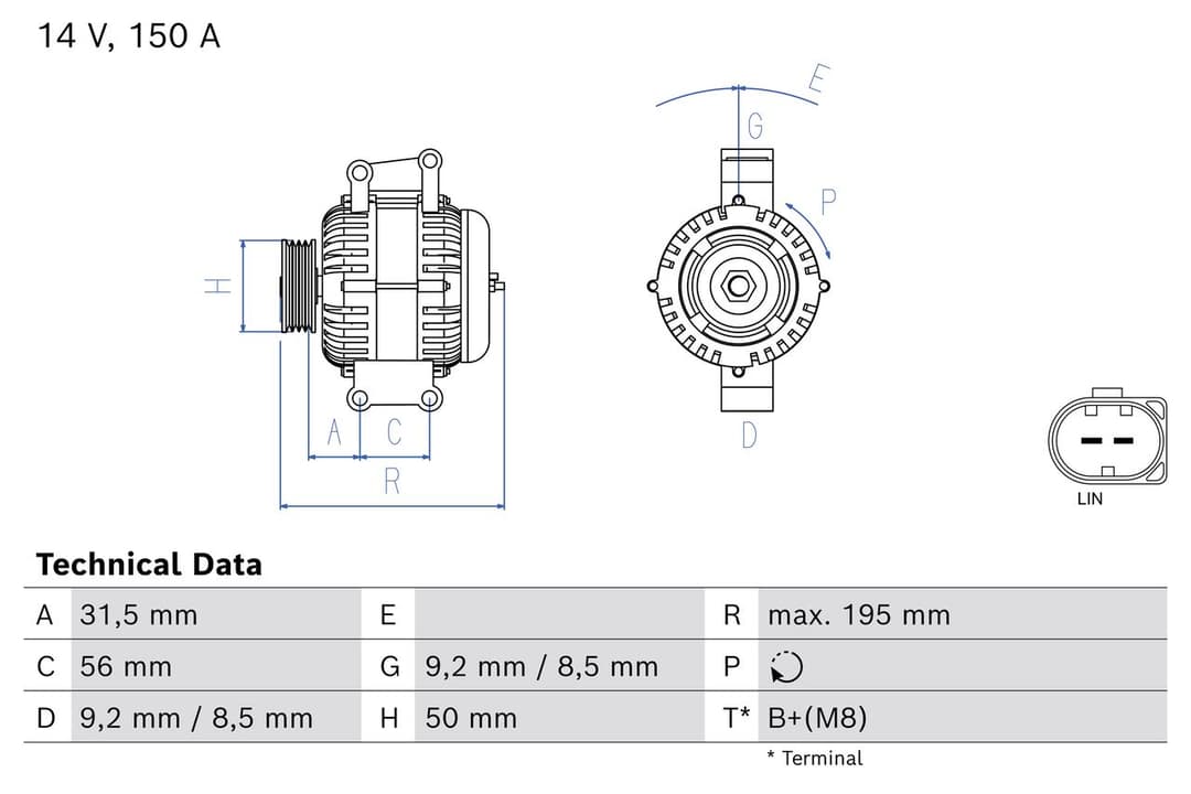 Generator / Alternator BOSCH 0 986 048 970