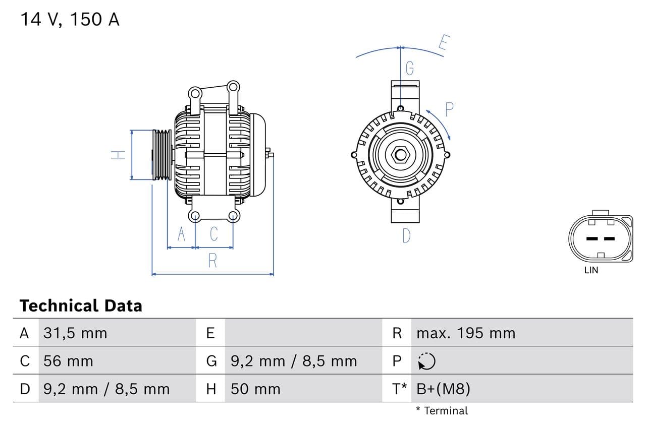 Generator / Alternator BOSCH 0 986 048 970