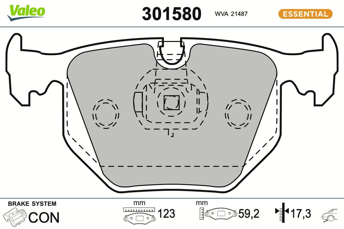 set placute frana,frana disc VALEO ESSENTIAL 301580
