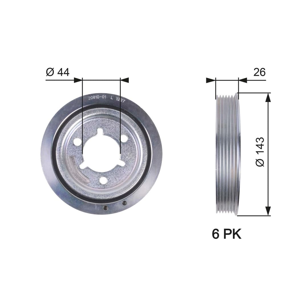 Fulie curea, arbore cotit GATES DriveAlign™ TVD1055