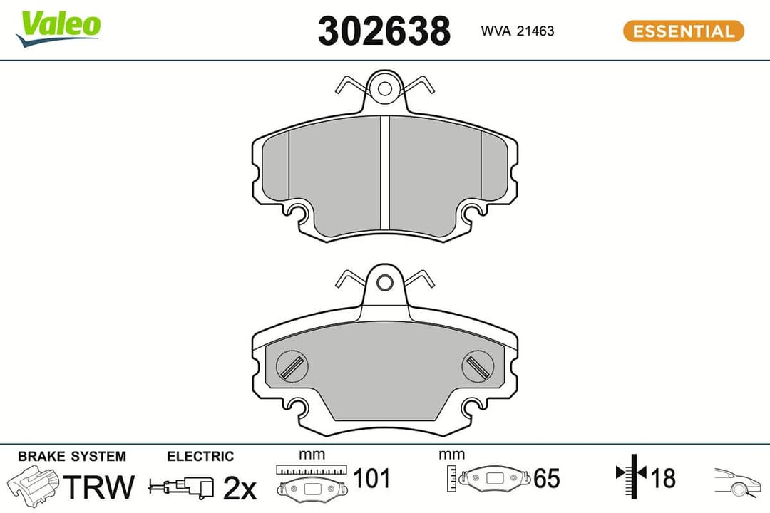 set placute frana,frana disc VALEO ESSENTIAL 302638