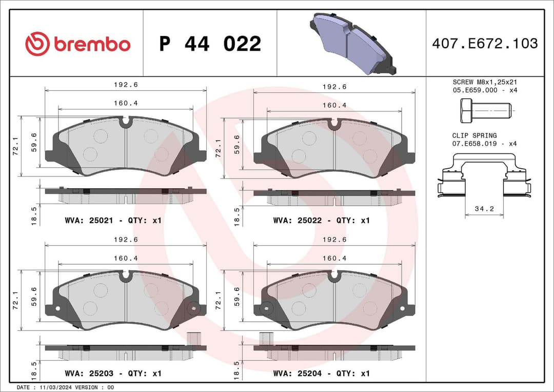 set placute frana,frana disc BREMBO PRIME LINE P 44 022