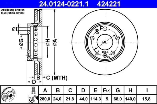 Disc frana ATE 24.0124-0221.1