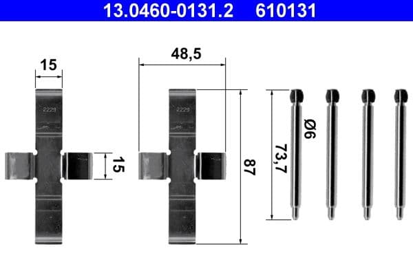 Set accesorii, placute frana ATE 13.0460-0131.2