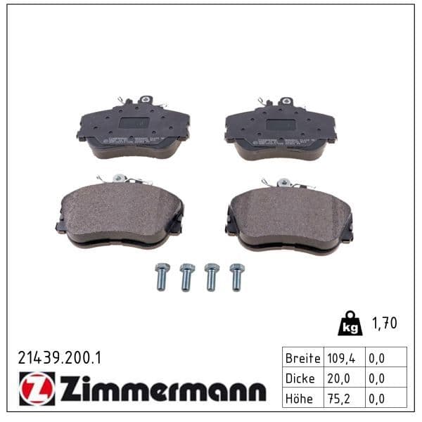 set placute frana,frana disc ZIMMERMANN 21439.200.1