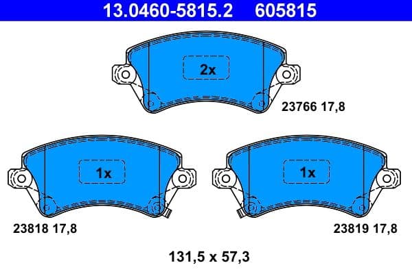 set placute frana,frana disc ATE 13.0460-5815.2
