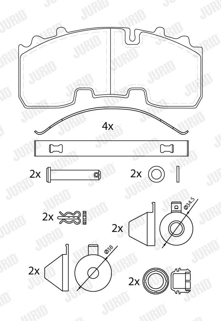 set placute frana,frana disc JURID 2926505390