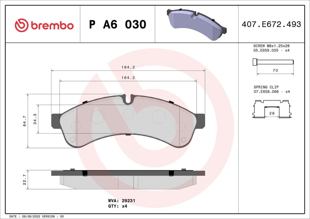 set placute frana,frana disc BREMBO PRIME LINE P A6 030