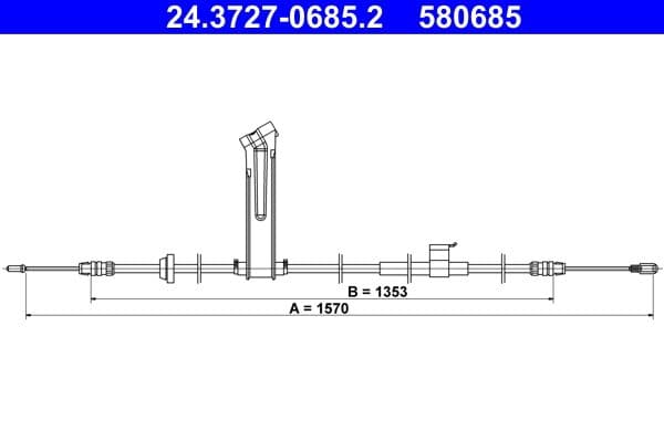 Cablu, frana de parcare ATE 24.3727-0685.2