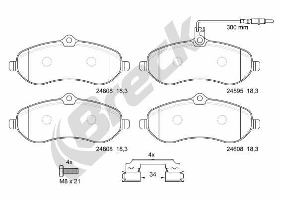 set placute frana,frana disc BRECK 24595 00 701 00