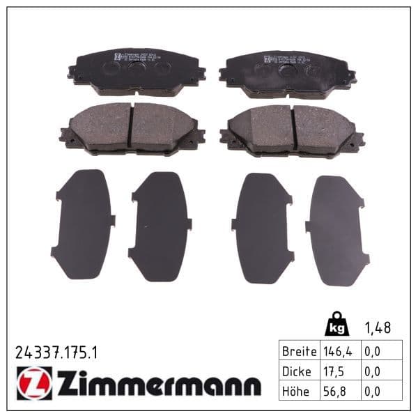 set placute frana,frana disc ZIMMERMANN 24337.175.1