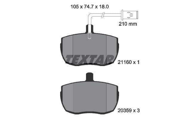 set placute frana,frana disc TEXTAR 2116002