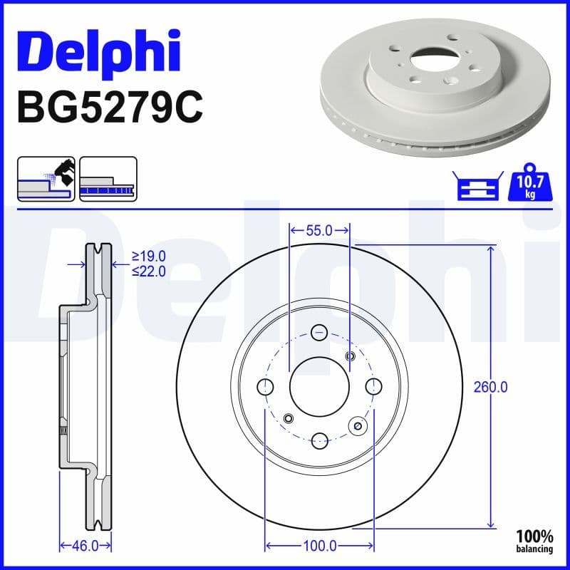 Disc frana DELPHI BG5279C