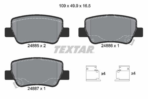 set placute frana,frana disc TEXTAR Q+ 2488501