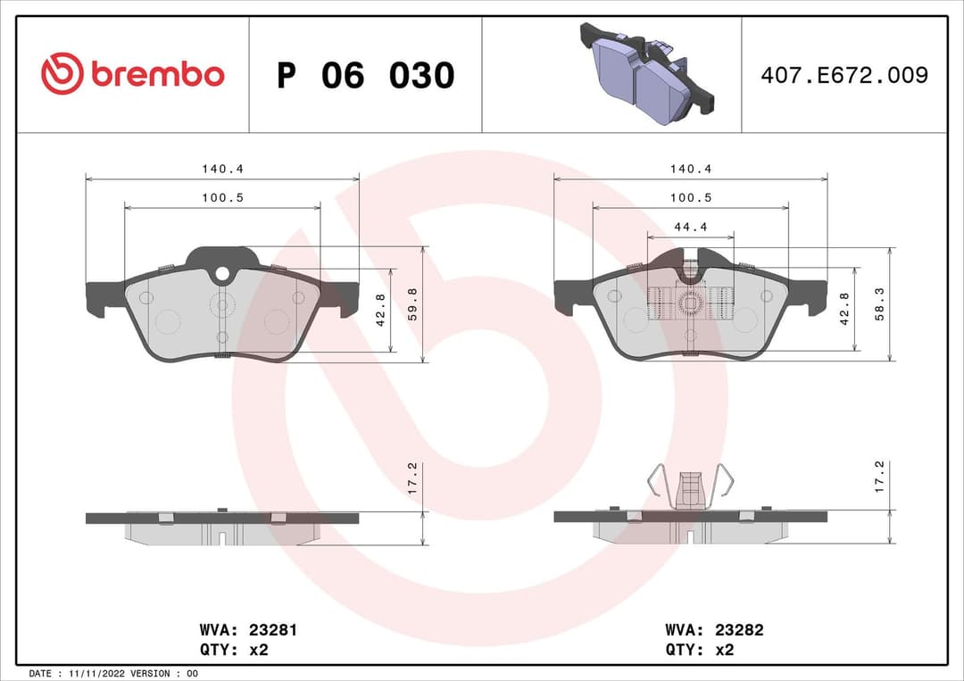 set placute frana,frana disc BREMBO PRIME LINE P 06 030