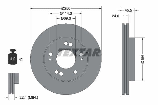 Disc frana TEXTAR 92063000
