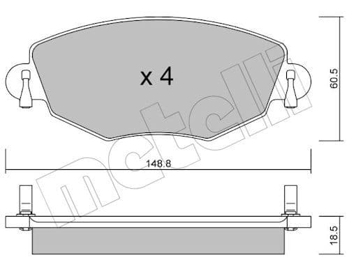 set placute frana,frana disc METELLI 22-0318-0