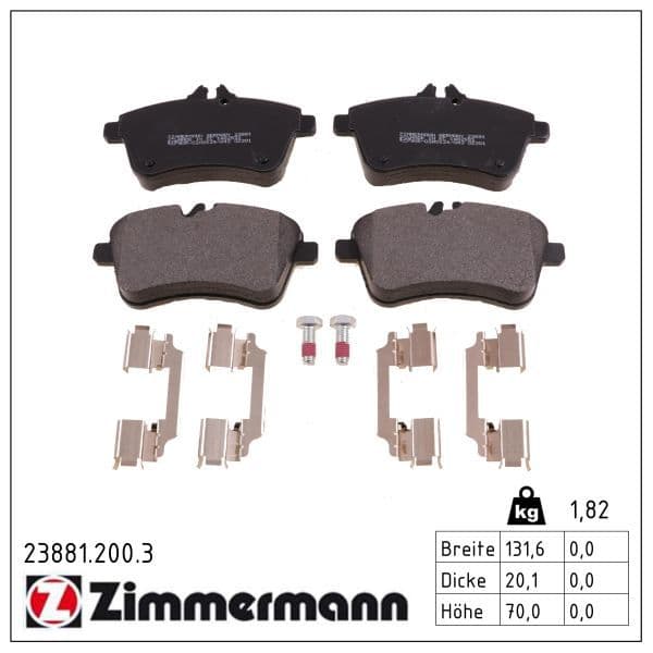 set placute frana,frana disc ZIMMERMANN 23881.200.3
