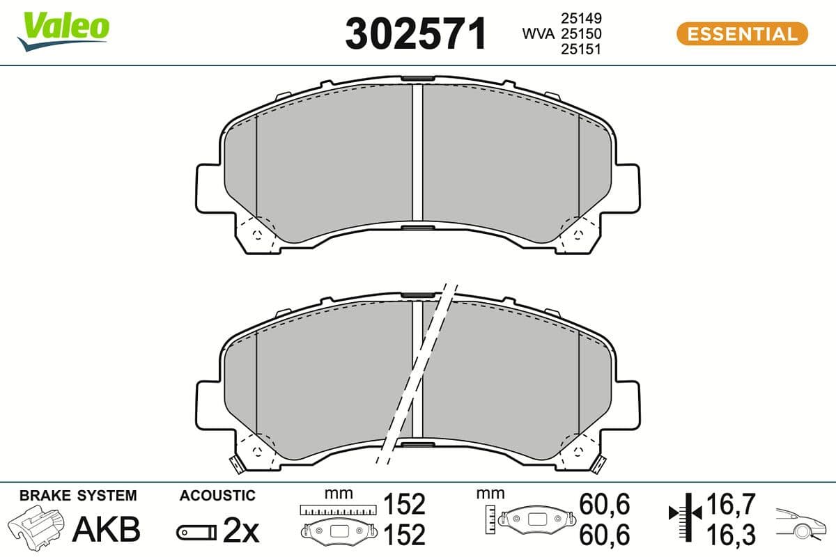 set placute frana,frana disc VALEO 302571