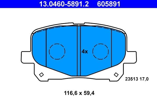 set placute frana,frana disc ATE 13.0460-5891.2
