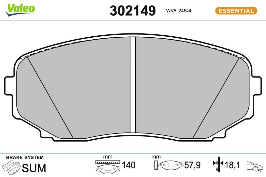 set placute frana,frana disc VALEO ESSENTIAL 302149