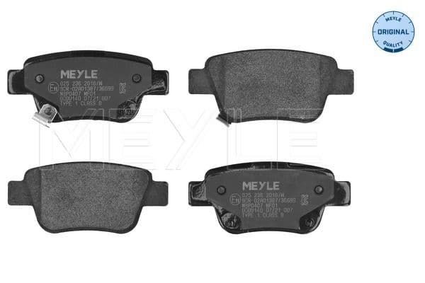 set placute frana,frana disc MEYLE -ORIGINAL: True to OE. 025 236 2016/W