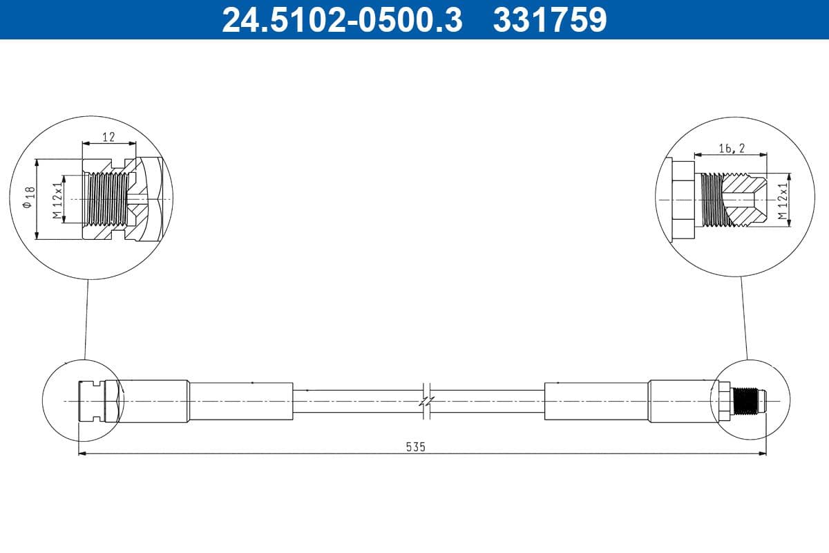 Furtun frana ATE 24.5102-0500.3