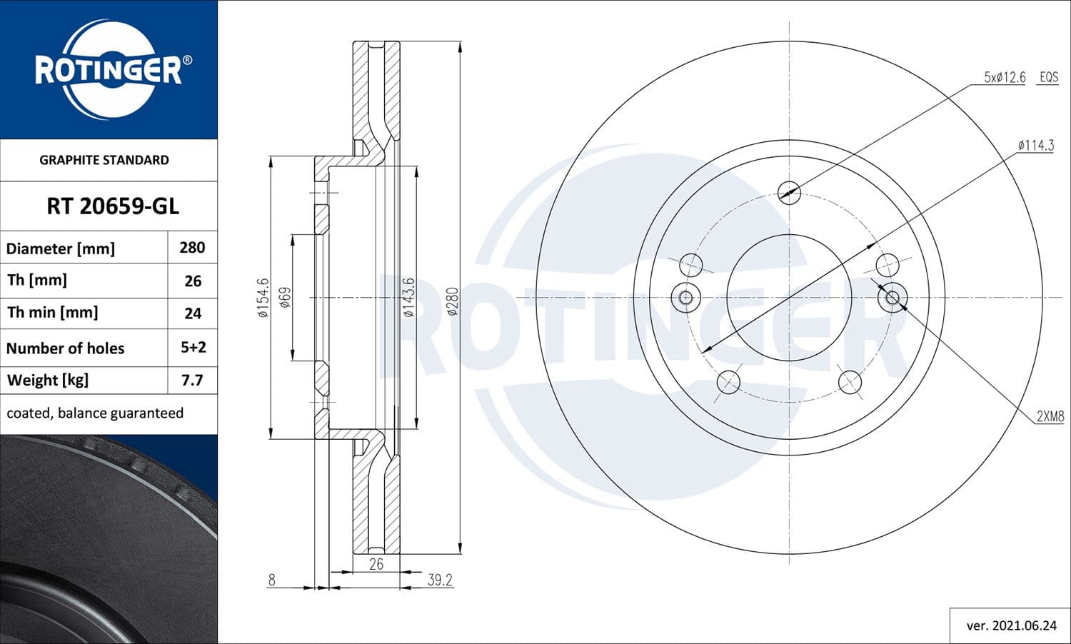 Disc frana ROTINGER RT 20659-GL