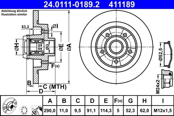 Disc frana ATE 24.0111-0189.2