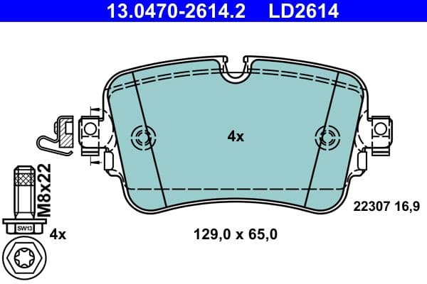 set placute frana,frana disc ATE Ceramic 13.0470-2614.2