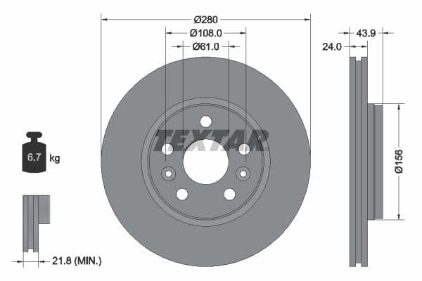 Disc frana TEXTAR 92202403