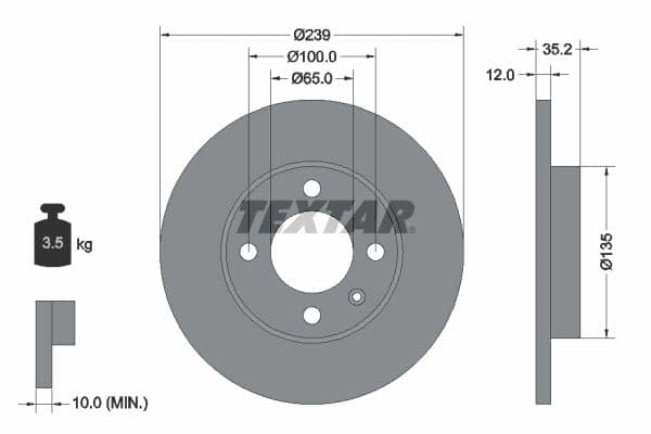 Disc frana TEXTAR 92010603